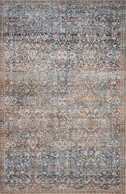 Loloi Chris Loves Julia Jules Collection JUL-06 Denim/Spice 8'-6'' x 11'-6'', .13" Pile Height, Area Rug