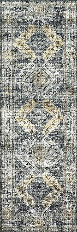 Loloi Skye Collection SKY-09 Graphite/Silver 2'-6" x 12'-0" Runner Rug