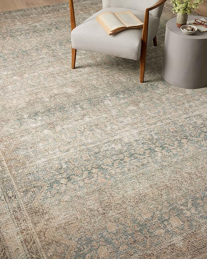 Loloi Angela Rose Aubrey Collection AUB-03 Jade/Natural 7'-6" x 9'-6", .19" Pile Height, Area Rug