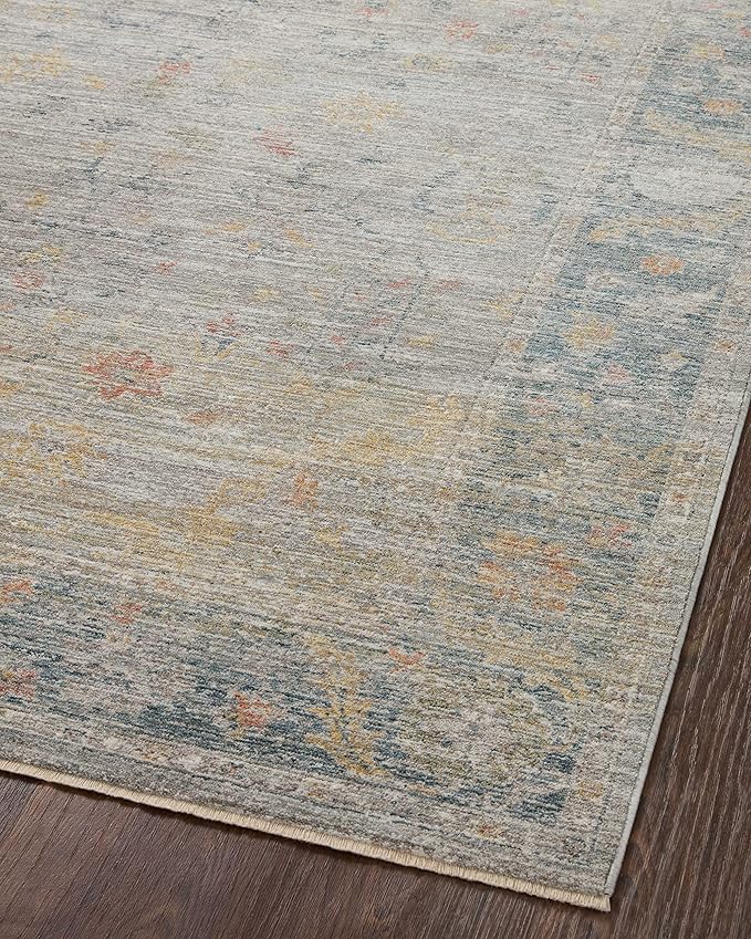 Loloi Magnolia Home by Joanna Gaines Millie Collection MIE-04 Slate/Multi 7'-10" x 10', .25" Pile Height, Area Rug