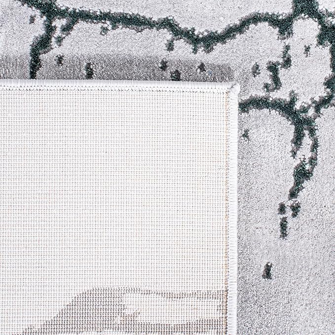 SAFAVIEH Craft Collection Area Rug - 4' Square, Grey & Green, Modern Abstract Design, Non-Shedding & Easy Care, Ideal for High Traffic Areas in Living Room, Bedroom (CFT877Y)