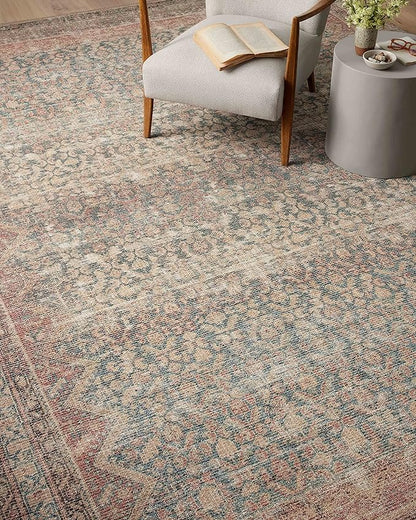 Loloi Angela Rose Aubrey Collection AUB-03 Ocean/Spice 2'-0" x 5'-0", .19" Pile Height, Accent Rug