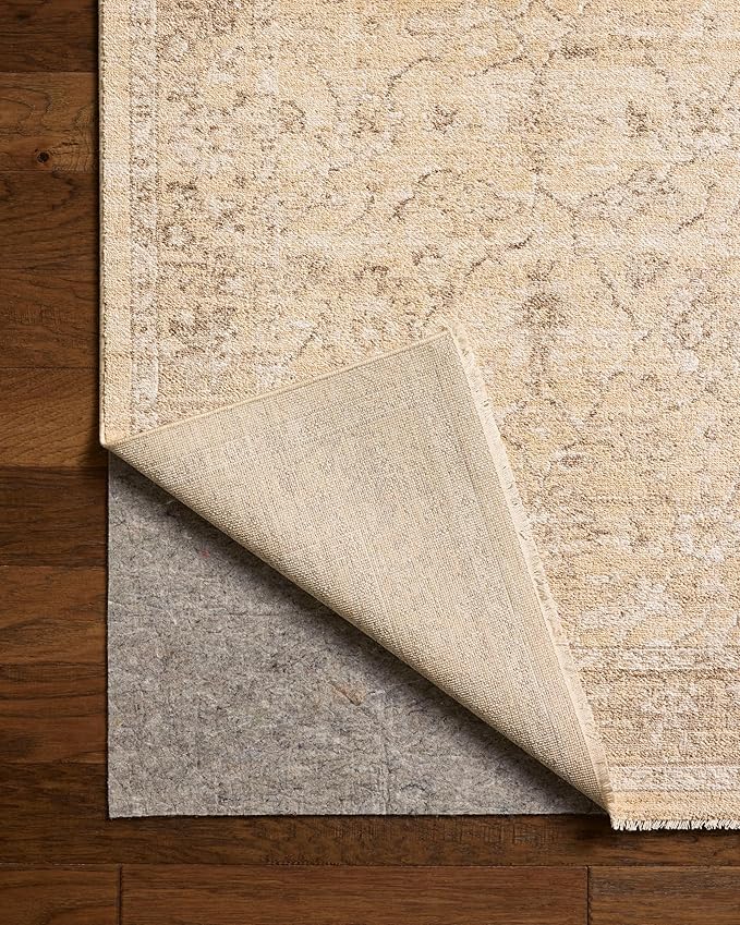Loloi Chris Loves Julia Palma Collection PLM-10 Wheat/Bark 2'-7" x 7'-6" Fringe Runner Rug Vintage Style Boho Living Room Bedroom Carpet