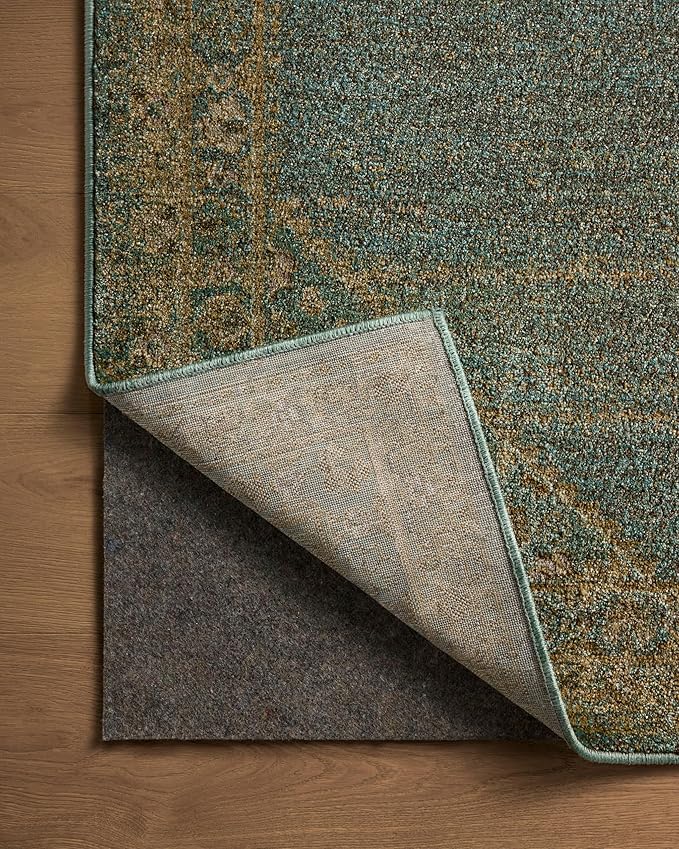 Loloi Magnolia Home by Joanna Gaines Mona Collection MOA-04 Aqua/Wheat 3'-7" x 5'-7" Accent Rug