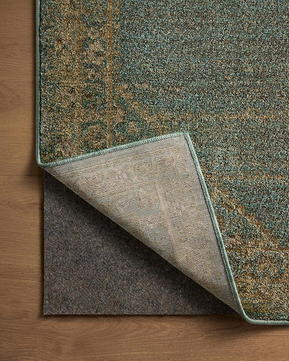 Loloi Magnolia Home by Joanna Gaines Mona Collection MOA-04 Aqua/Wheat 7'-6" x 7'-6" Round Area Rug