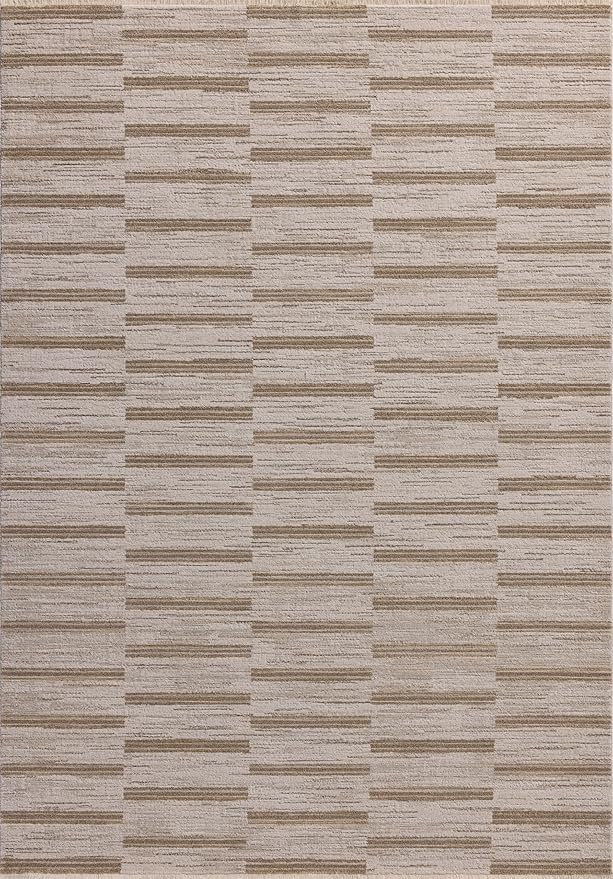 Loloi Amber Lewis Cali Collection CIL-04 Ivory/Tobacco 9'-6" x 13', .25" Pile Height, Area Rug