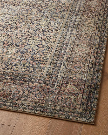 Loloi Amber Lewis Morgan Collection MOG-03 Denim/Multi 9'-6" x 13'-6" 38" Thick Area Rug feat. CloudPile, Neutral, Room Décor, Vintage Inspired, Livingroom, Bedroom, Dining Area