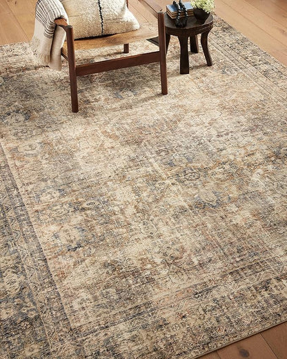 Loloi Amber Lewis Morgan Collection MOG-01 Sunset/Ink 7'-3" x 9'-3" 38" Thick Area Rug feat. CloudPile, Neutral, Room Décor, Vintage Inspired, Livingroom, Bedroom, Dining Area