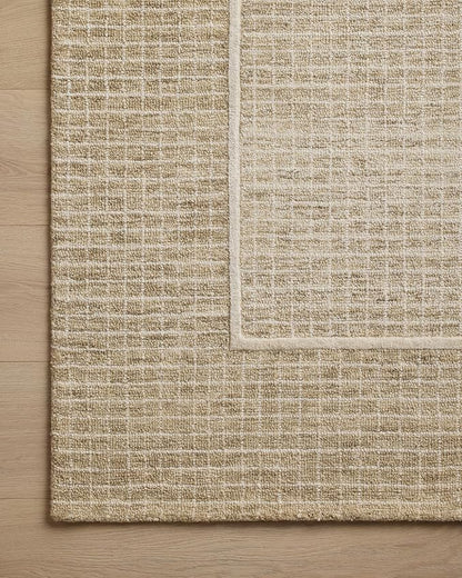 Loloi Chris Loves Julia Briggs Collection, Wheat & Ivory, 7'-9" x 9'-9" Area Rug – Minimal Gritted Design Area Rugs for Living Room Bedroom Entryway & Hallway No Shed High Traffic Home Decor Rug