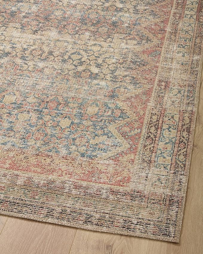 Loloi Angela Rose Aubrey Collection AUB-03 Ocean/Spice 5'-0" x 7'-0", .19" Pile Height, Area Rug