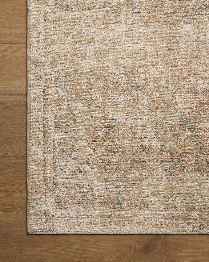 Loloi Amber Lewis Cambria Collection CBR-08 Ocean/Brick 10'-0" x 14'-0" Area Rug Jute, Neutral, Vintage Style, Antique Tone, Living, Bedroom, Dining, Carpet
