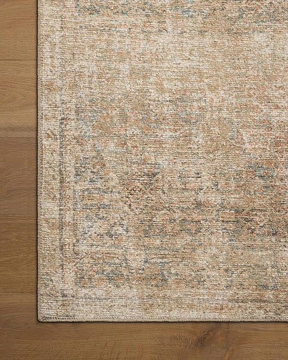 Loloi Amber Lewis Cambria Collection CBR-08 Ocean/Brick 7'-6" x 9'-6" Area Rug Jute, Neutral, Vintage Style, Antique Tone, Living, Bedroom, Dining, Carpet