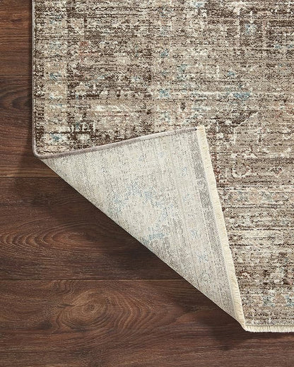 Loloi Magnolia Home by Joanna Gaines Millie Collection MIE-03 Charcoal/Dove 5'-3" x 7'-6", .25" Pile Height, Area Rug