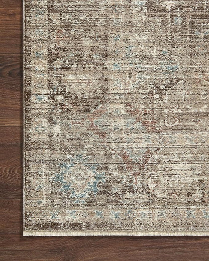 Loloi Magnolia Home by Joanna Gaines Millie Collection MIE-03 Charcoal/Dove 9'-6" x 13'-1", .25" Pile Height, Area Rug