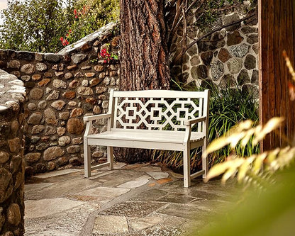 Martha Stewart by POLYWOOD® Chinoiserie 48” Garden Bench in Teak