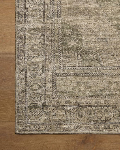 Loloi Amber Lewis Cambria Collection CBR-03 Sand/Olive 2'-3" x 3'-9" Accent Rug Jute, Neutral, Vintage Style, Antique Tone, Living, Bedroom, Dining, Carpet