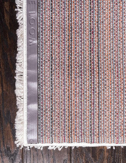 Unique Loom Solid Shag Collection Area Rug (8' Square, Snow White)