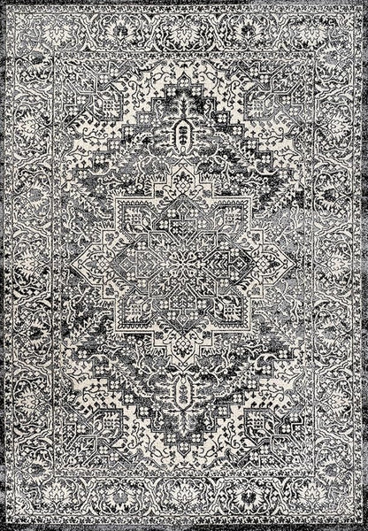 JONATHAN Y Vintage Medallion Indoor Area Rug Black 3X5, Modern Boho for Living Room, Bedroom, Kitchen, Office, Easy-Cleaning, High Traffic, Pet-Friendly, Non-Shedding MDP100D-3