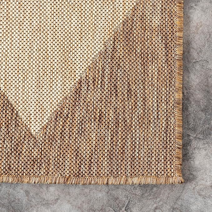nuLOOM Outdoor Performance Collection Sabina Brown/Ivory, 4' x 6', Soft and Cozy, High Traffic, Stain Resistant, Easy Clean, Durable Area Rug for Indoor/Outdoor Patio, Deck, Porch, Garden, Courtyard