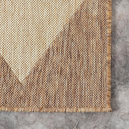 nuLOOM Outdoor Performance Collection Sabina Brown/Ivory, 2' x 8', Soft and Cozy, High Traffic, Stain Resistant, Easy Clean, Durable Runner for Indoor/Outdoor Patio, Deck, Porch, Garden, Courtyard
