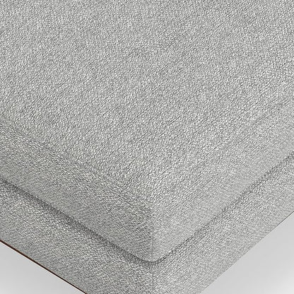 SIMPLIHOME Morrison Mid-Century Modern 89 inch Wide Sofa with Ottoman Set in Mist Grey Woven-Blend Fabric for the Living Room and Family Room