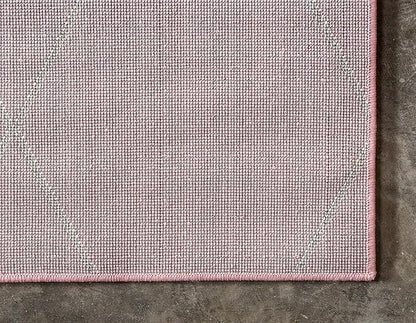 Unique Loom Trellis Frieze Collection Area Rug - Geometric (5' 1" x 8', Light Pink/ Ivory)