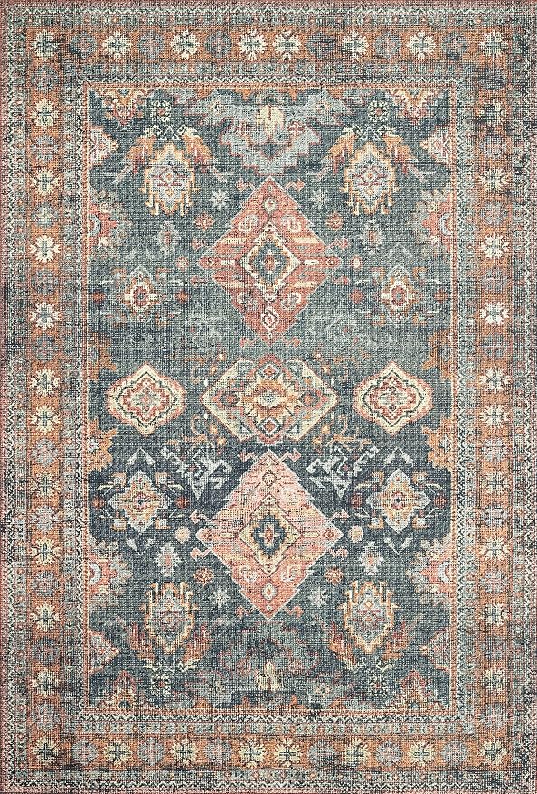 Loloi II Skye Collection SKY-10 Sea/Rust 2'-3" x 3'-9" Accent Rug