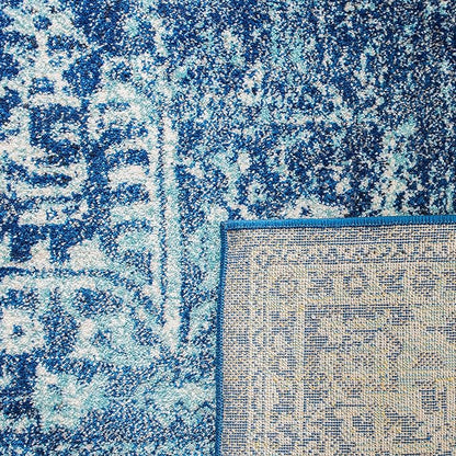 SAFAVIEH Evoke Collection Runner Rug - 2'2" x 7', Navy & Ivory, Distressed Design, Non-Shedding & Easy to Clean, Ideal for Foyer, Bedroom, Kitchen, Hallway (EVK256A)